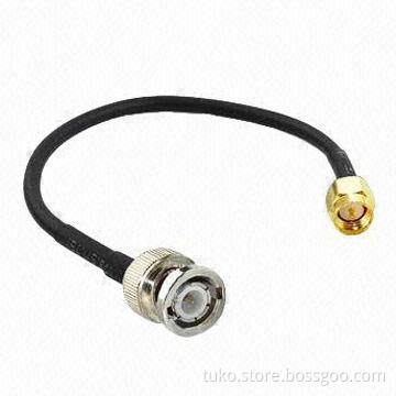 RF coaxial cable assembly, BNC male to SMA male